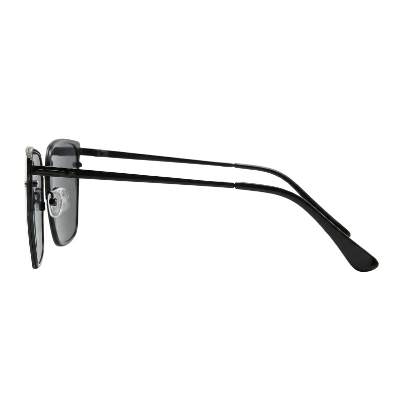 Square Black Sunglasses with Gray Lenses