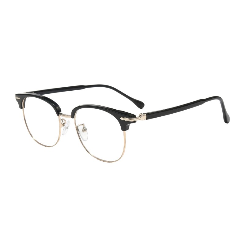 Browline Black Golden Eyeglasses