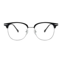Browline Black Silver Eyeglasses