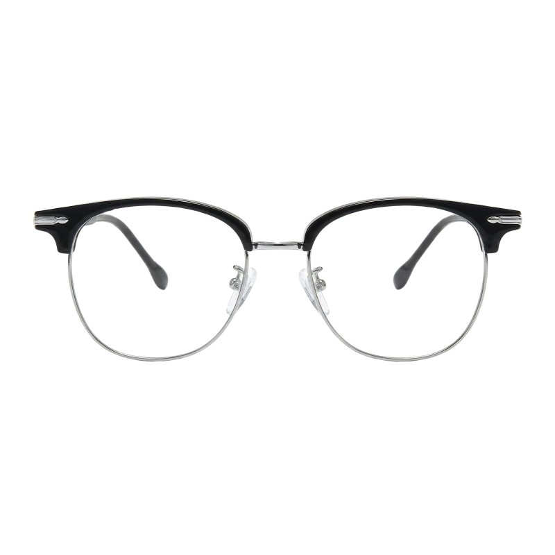 Browline Black Silver Eyeglasses