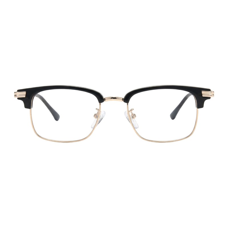 Browline Black Golden Eyeglasses