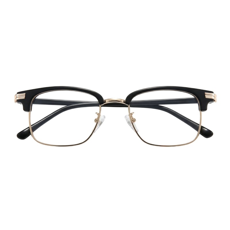 Browline Black Golden Eyeglasses