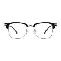 Browline Black Silver Eyeglasses
