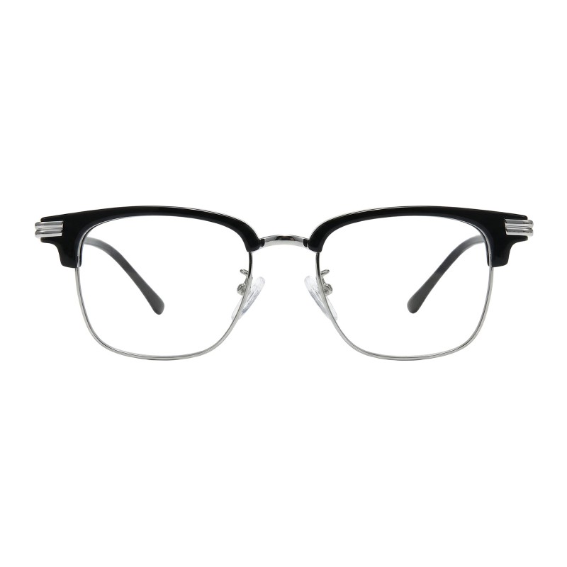Browline Black Silver Eyeglasses