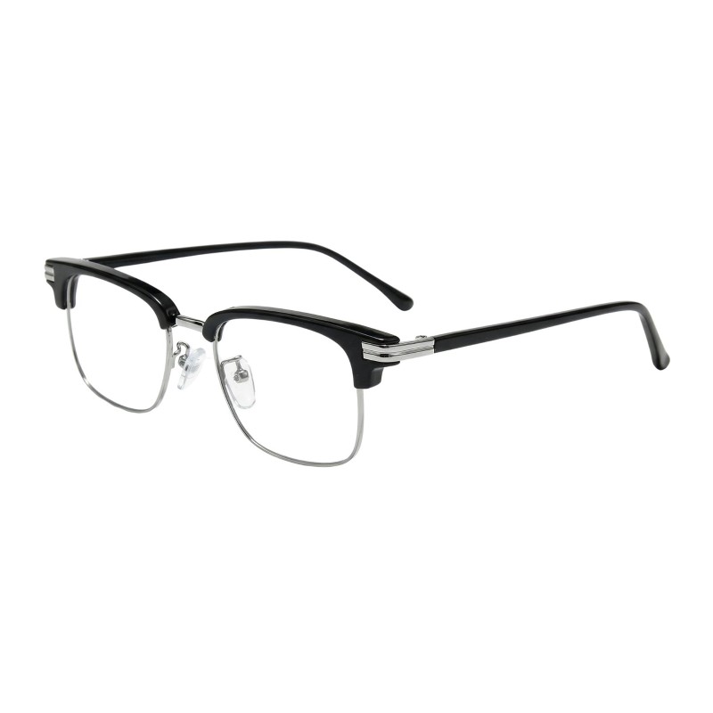 Browline Black Silver Eyeglasses