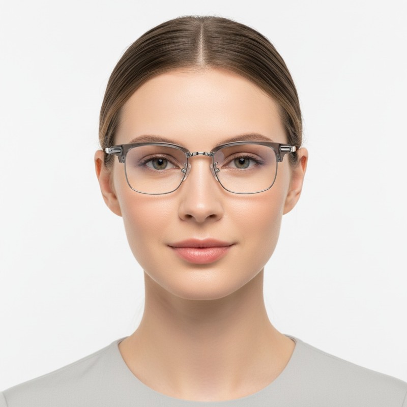 Browline Gray Eyeglasses