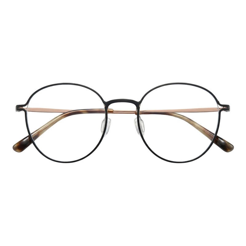 Round Black Rose Gold Eyeglasses