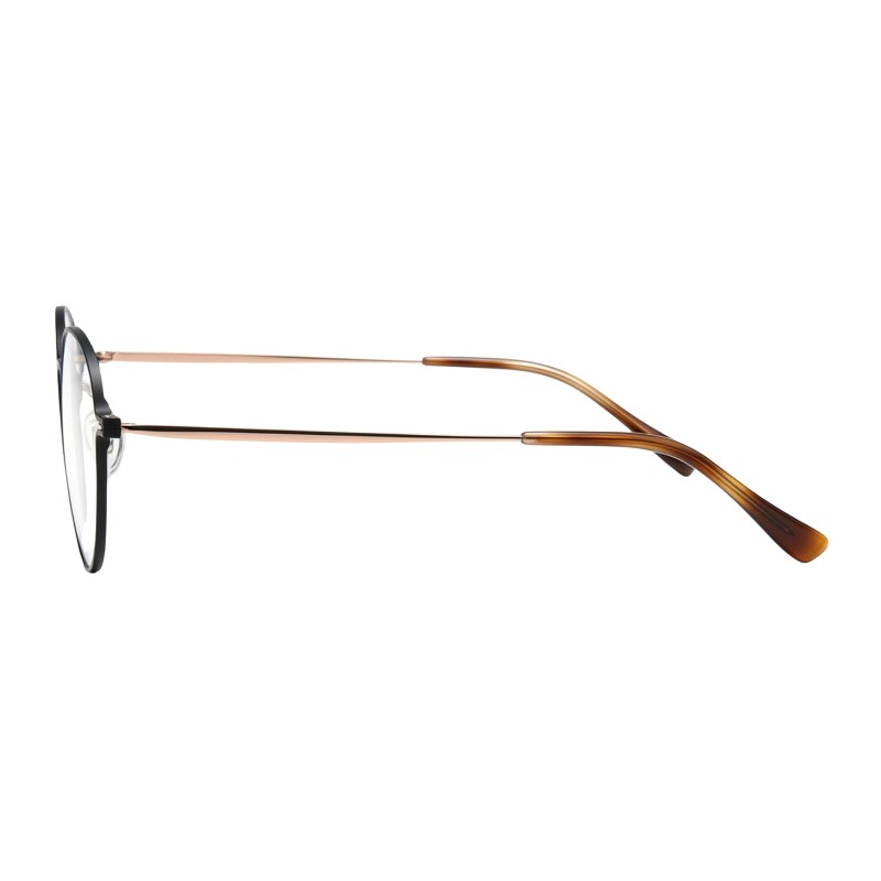 Round Black Rose Gold Eyeglasses