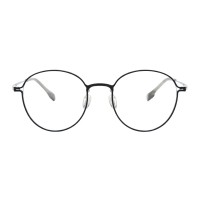 Round Black Silver Eyeglasses