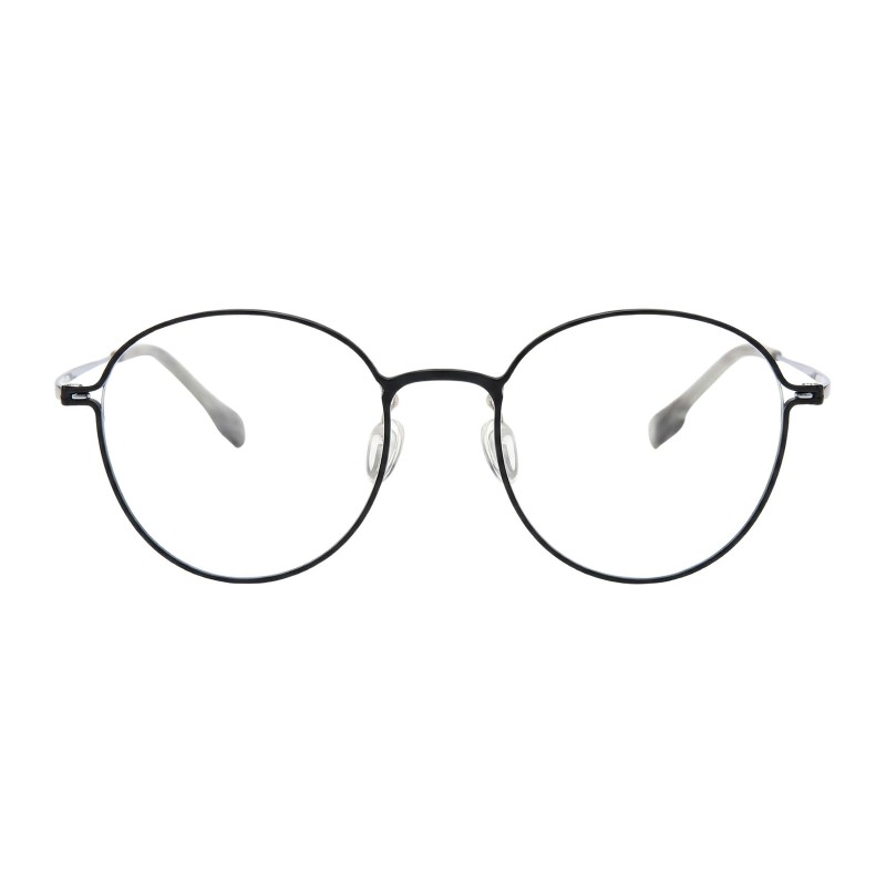 Round Black Silver Eyeglasses
