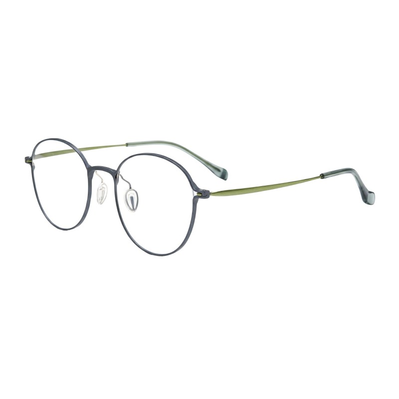 Round Olive Green Eyeglasses
