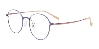 Round Purple Pink Eyeglasses
