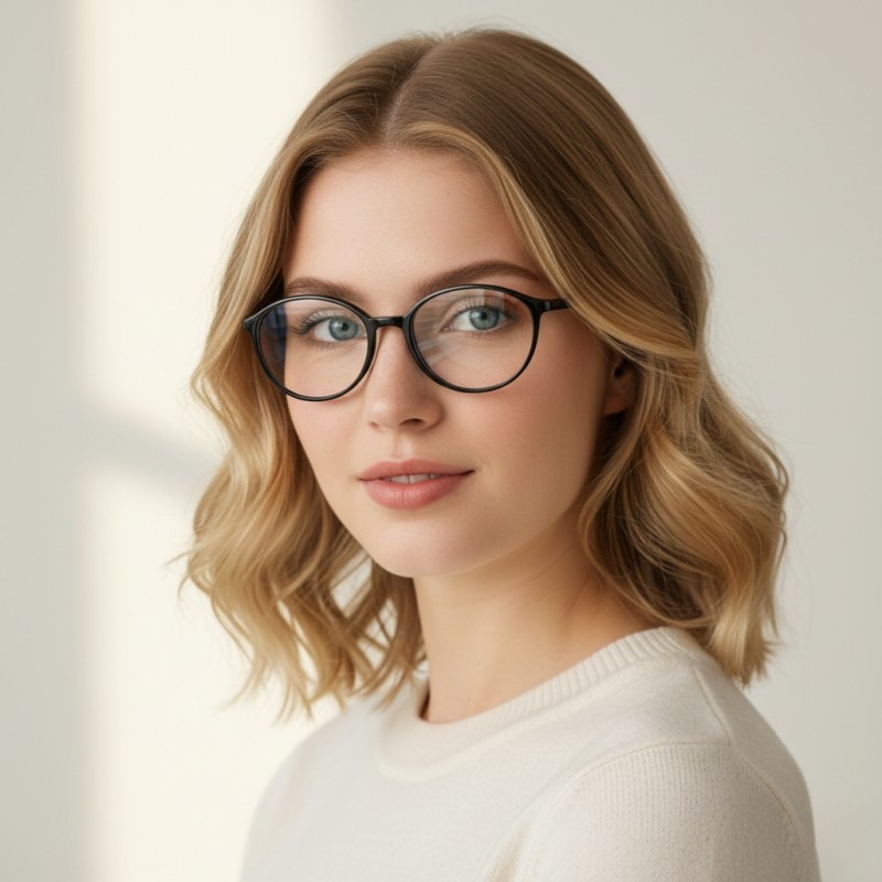 Oval Black Eyeglasses