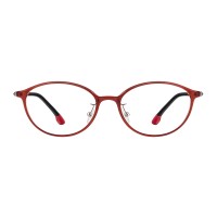 Oval Burgundy Eyeglasses