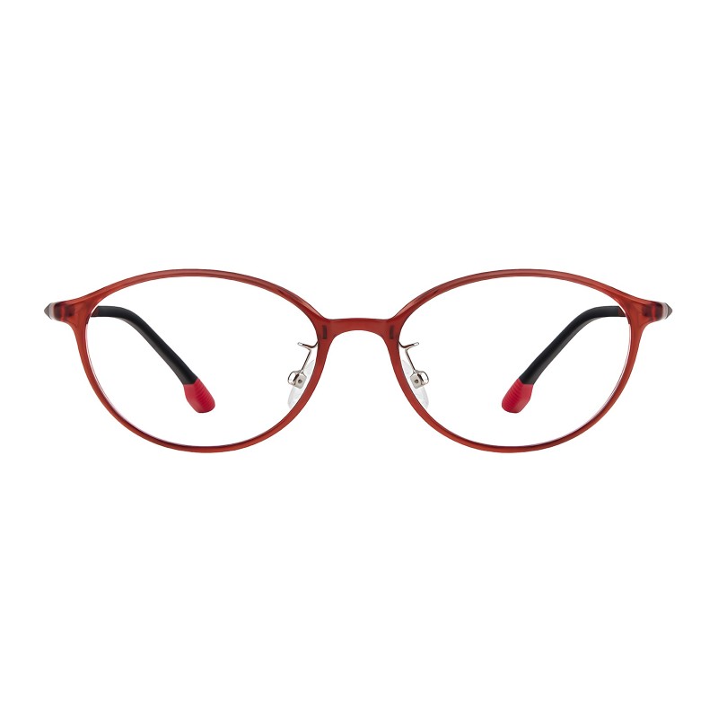 Oval Burgundy Eyeglasses