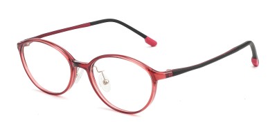Oval Burgundy Eyeglasses