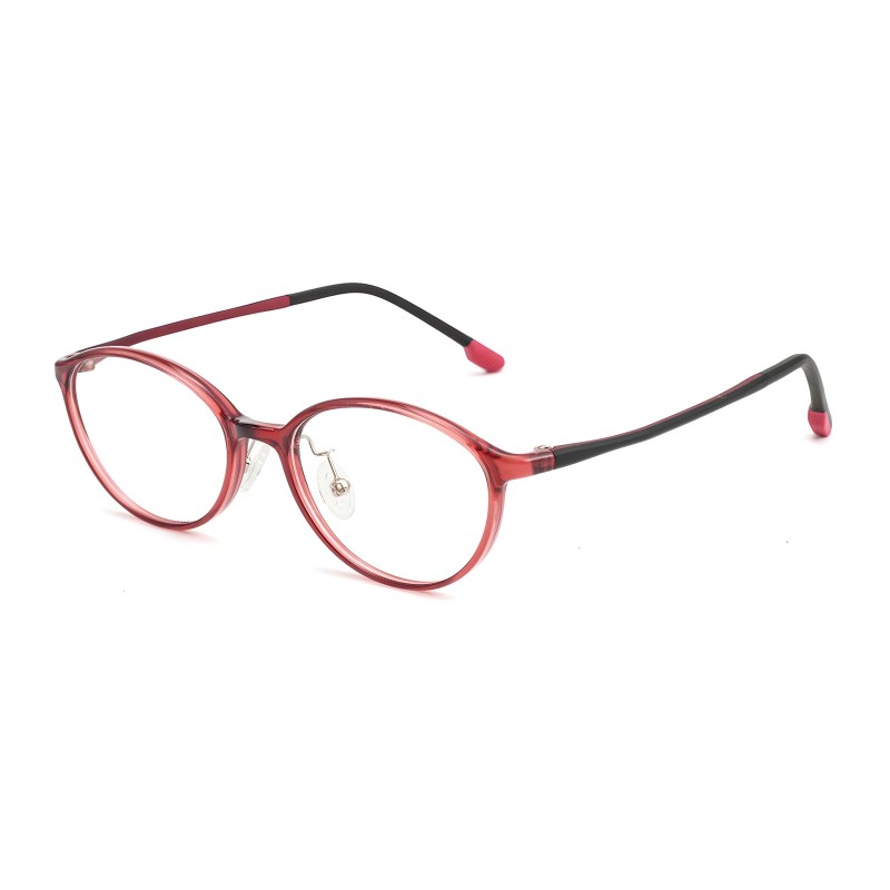 Oval Burgundy Eyeglasses