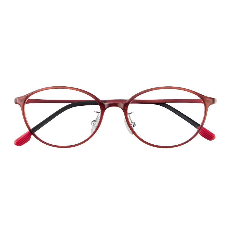 Oval Burgundy Eyeglasses