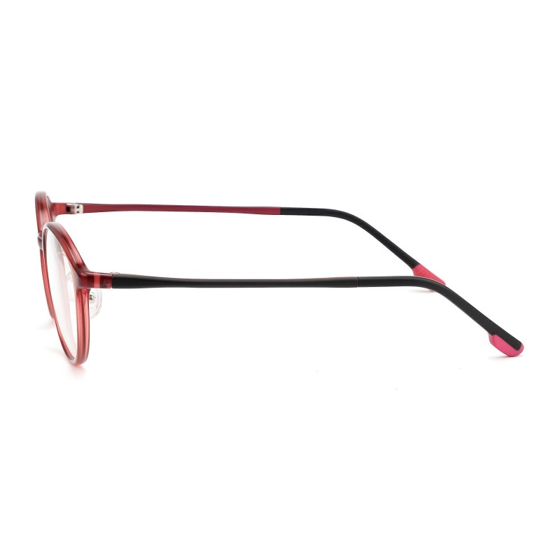 Oval Burgundy Eyeglasses