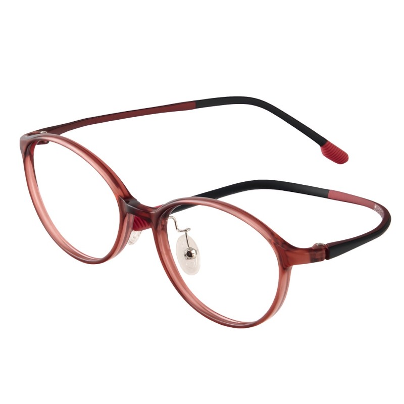 Oval Burgundy Eyeglasses