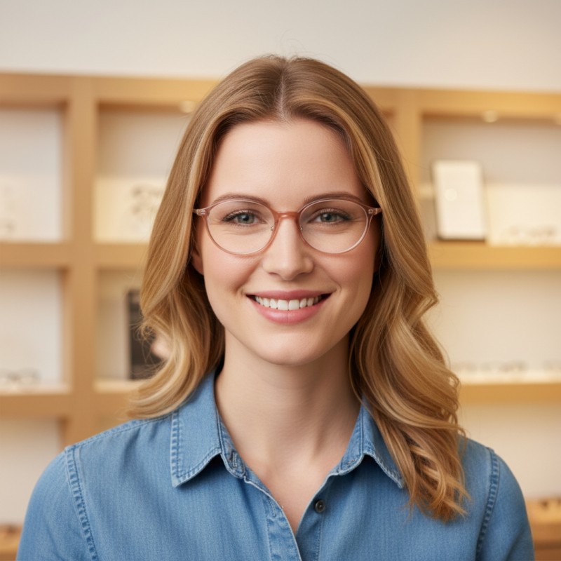 Oval Champagne Eyeglasses