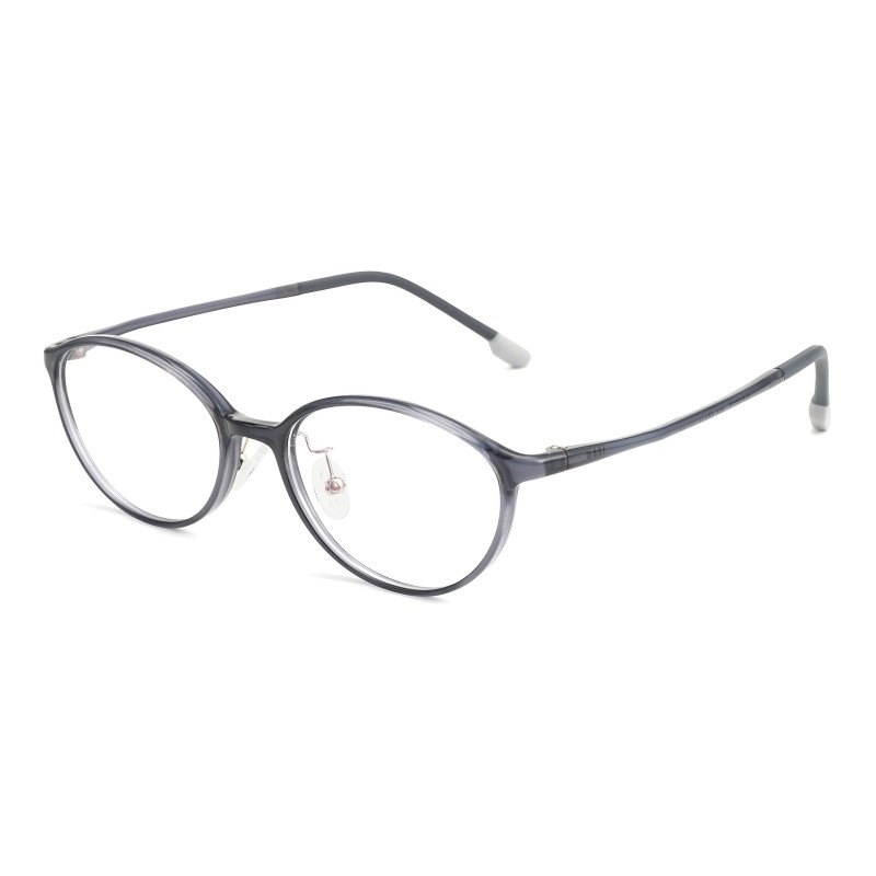 Oval Gray Eyeglasses