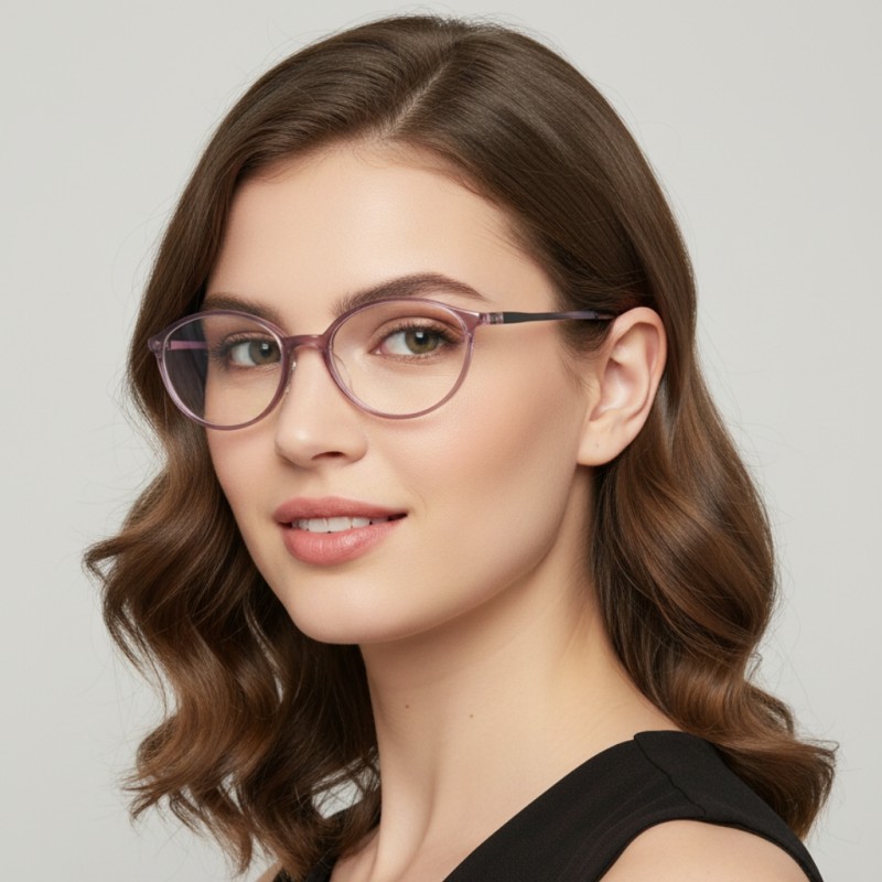 Oval Pink Eyeglasses