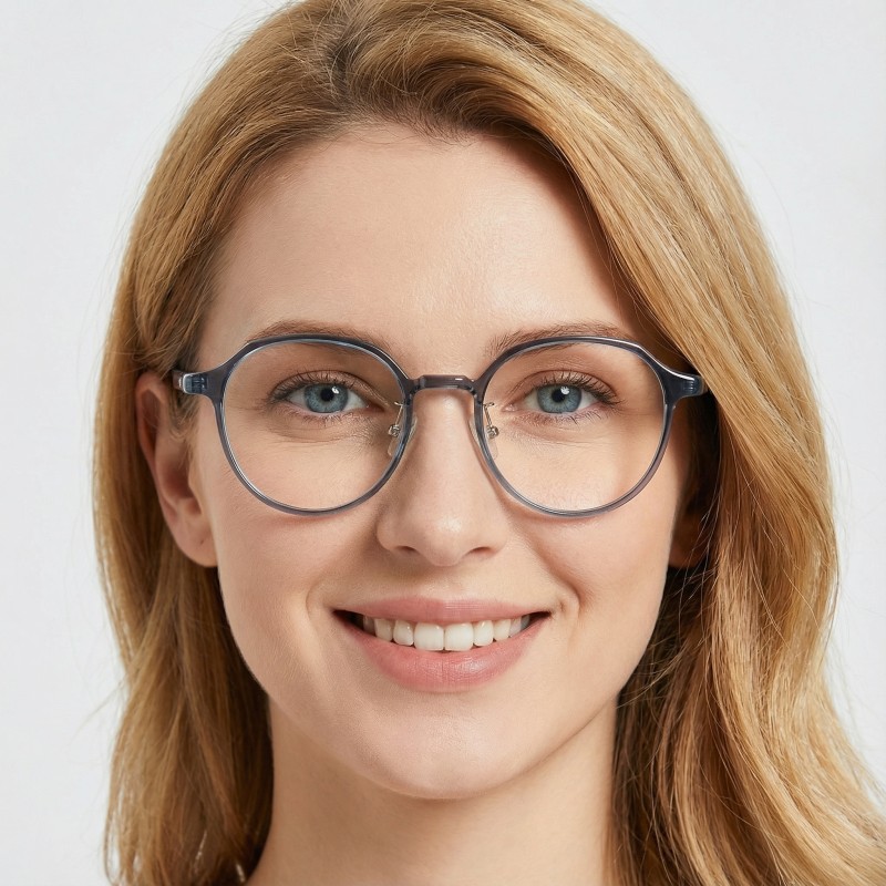Polygon Blue Eyeglasses