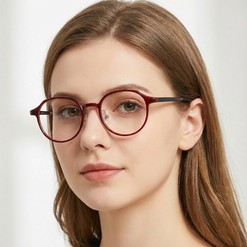 Polygon Burgundy Eyeglasses