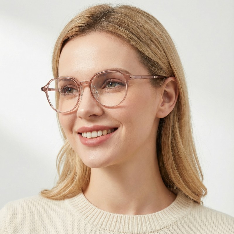 Polygon Pink Eyeglasses