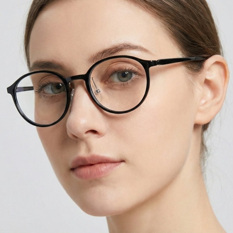 Round Black Eyeglasses