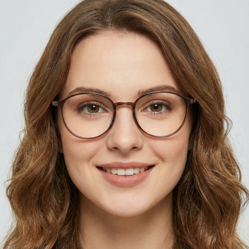 Round Brown Eyeglasses