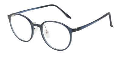 Round Blue Eyeglasses