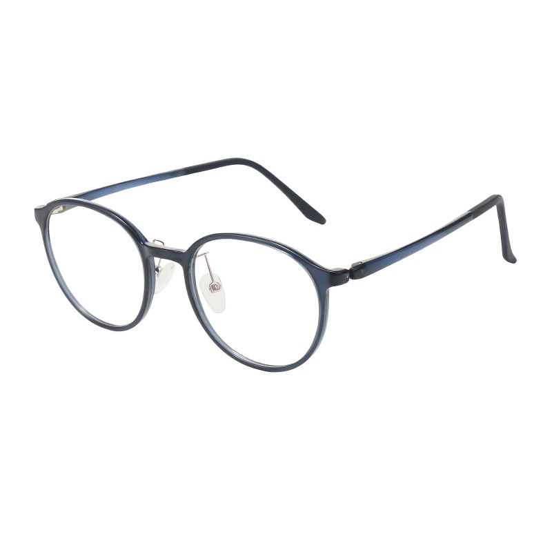 Round Blue Eyeglasses
