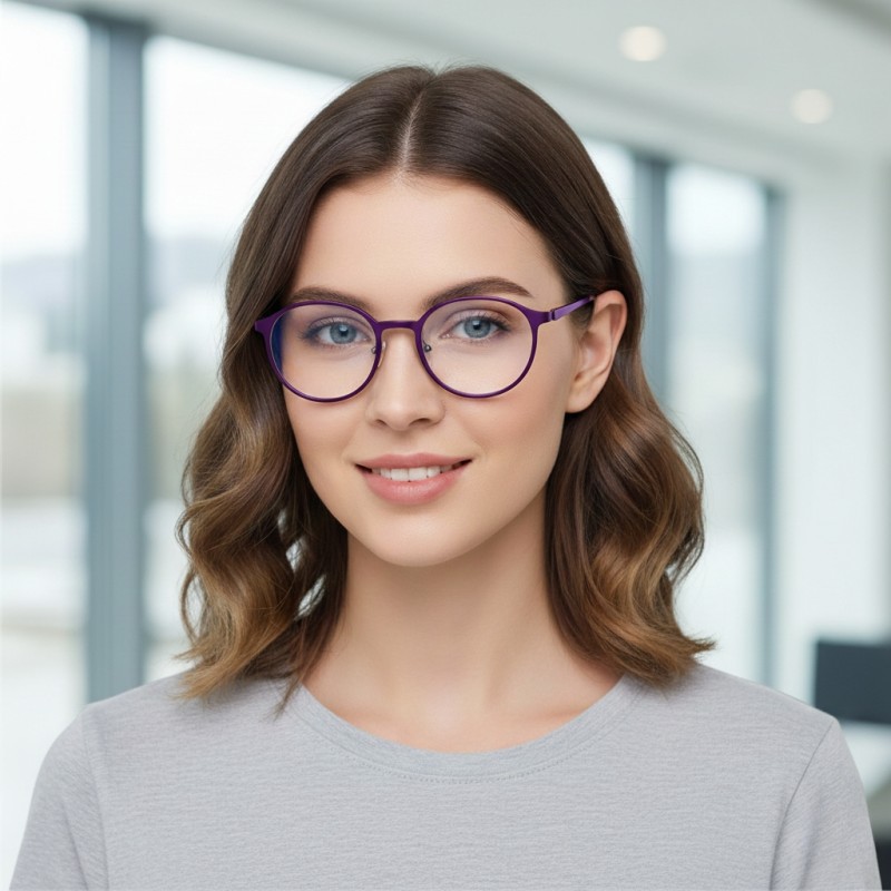 Round Purple Eyeglasses