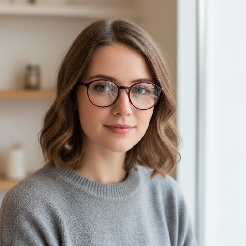 Round Red Eyeglasses