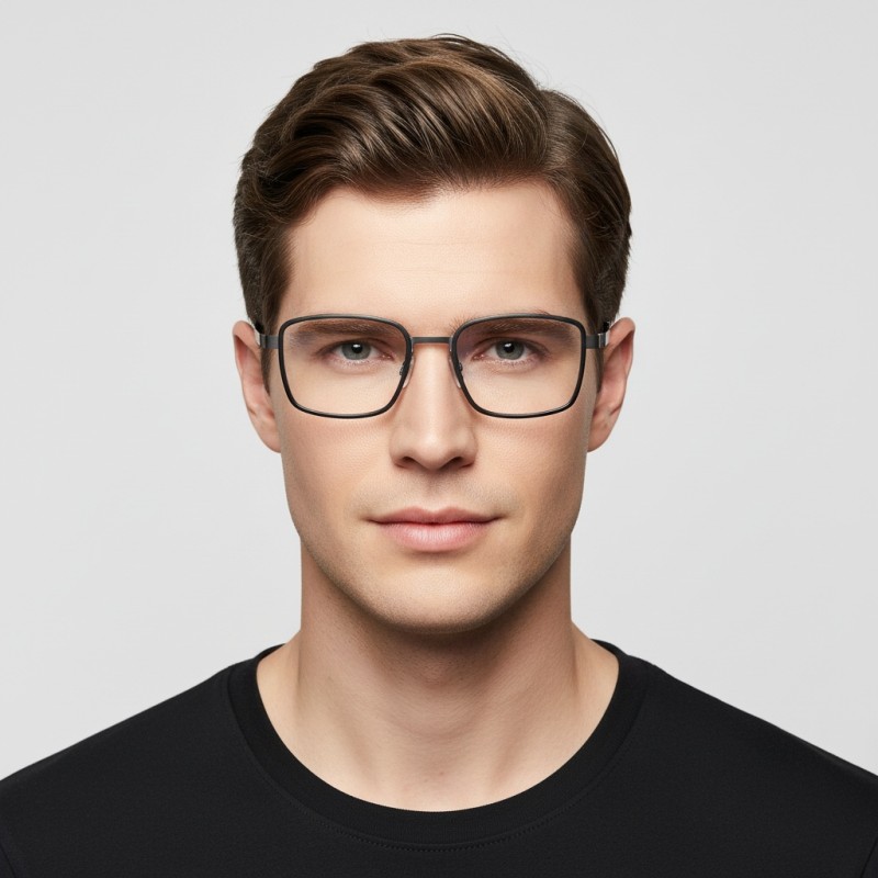 Square Black/Gray Eyeglasses
