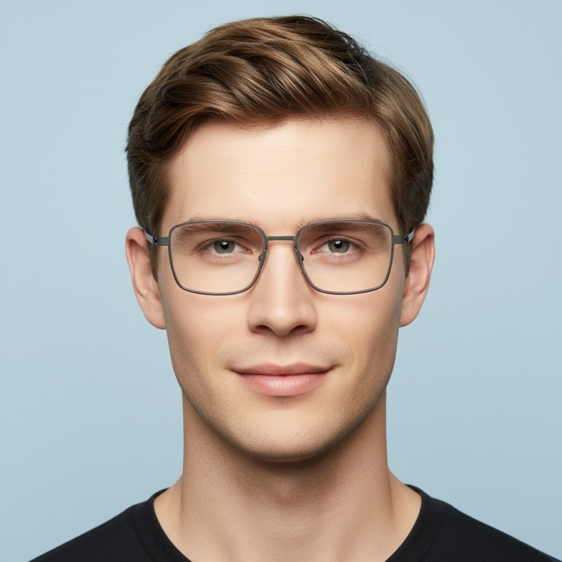 Square Gunmetal Eyeglasses