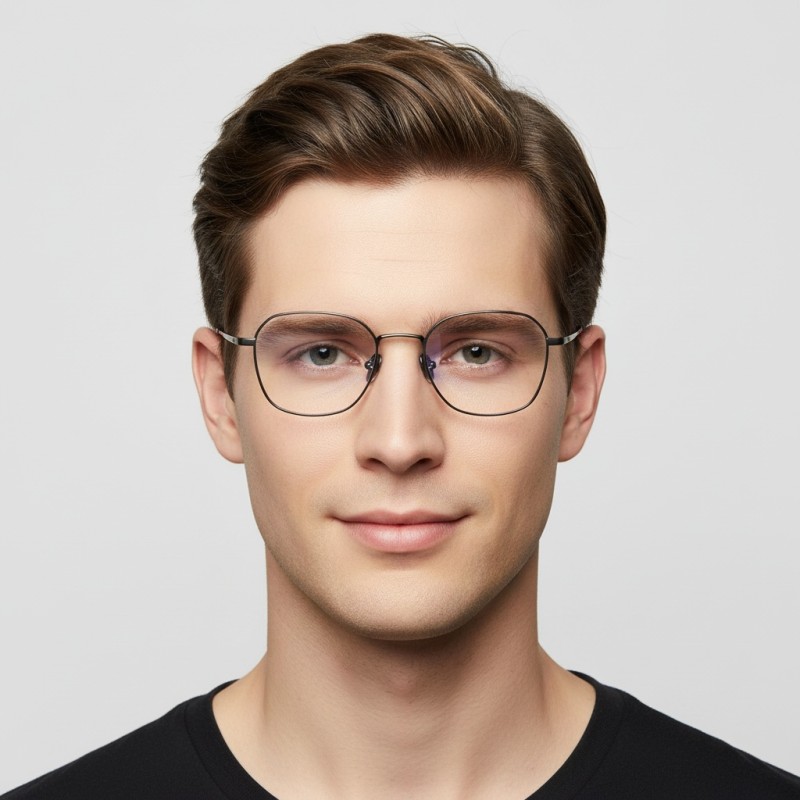 Square Gunmetal Eyeglasses