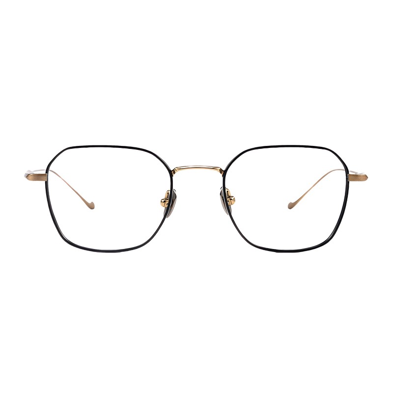 Square Black Golden Eyeglasses