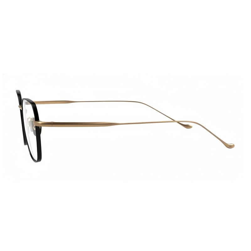 Square Black Golden Eyeglasses