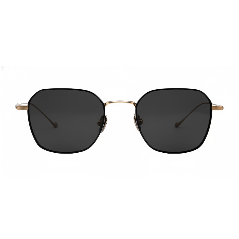Square Black Golden Eyeglasses