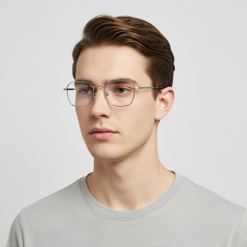 Square Silver Eyeglasses