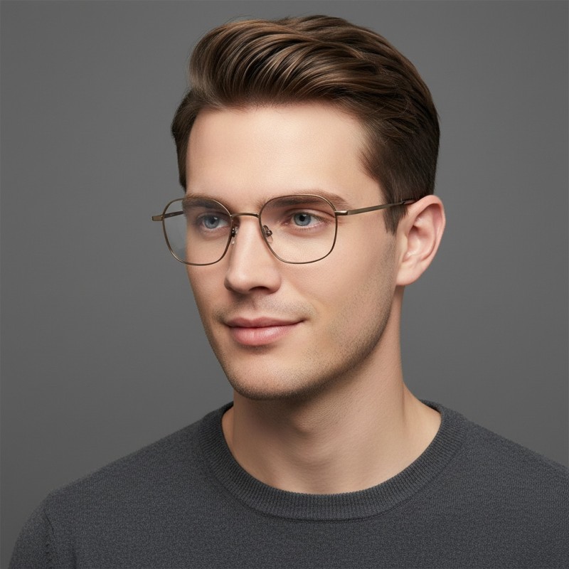 Square Bronze Eyeglasses