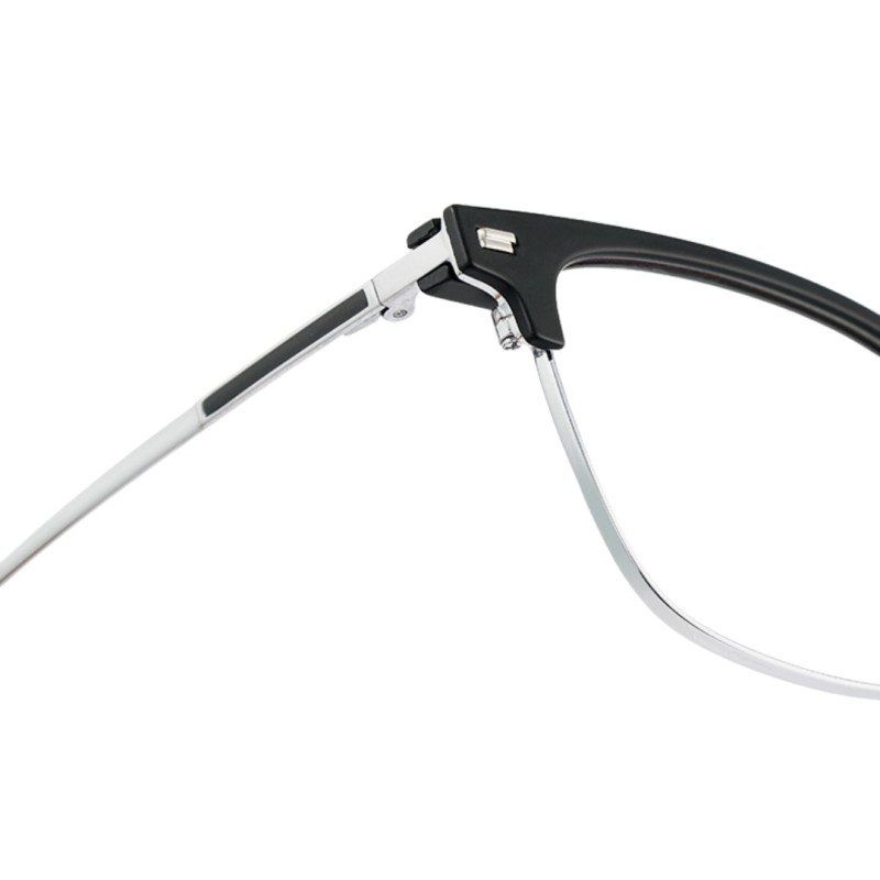 Browline Black/Silver Eyeglasses