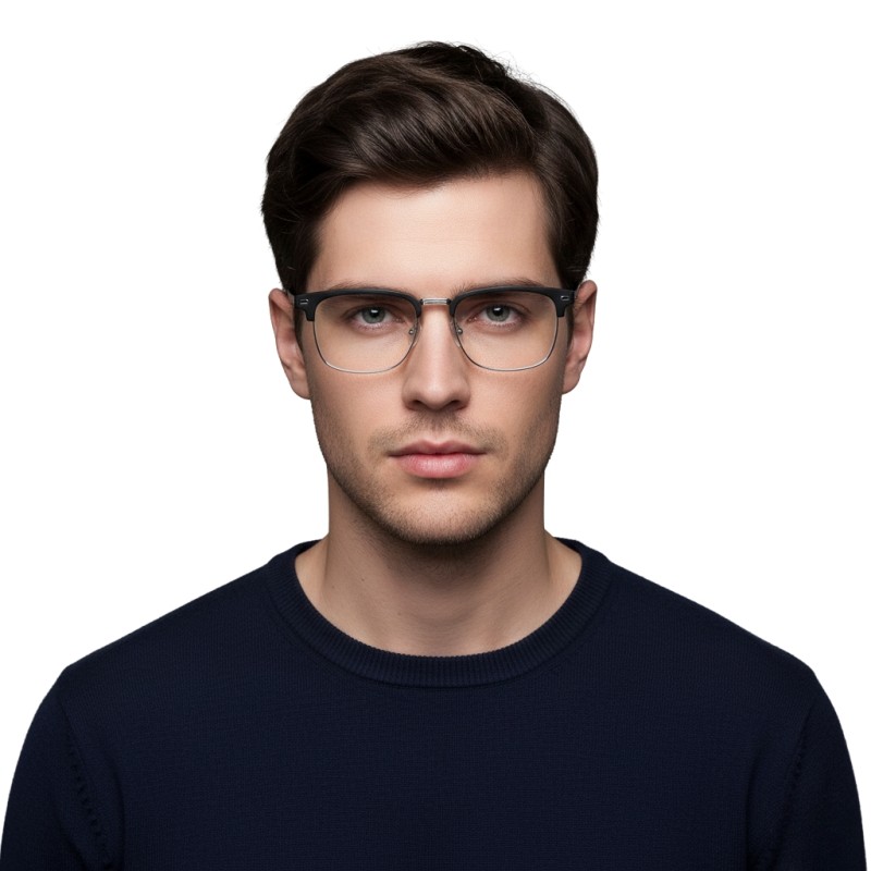 Browline Black/Silver Eyeglasses