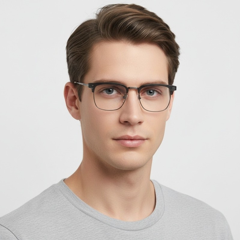 Browline Gunmetal Eyeglasses