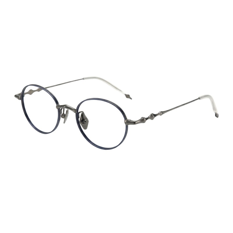 Oval Gunmetal/Blue Eyeglasses