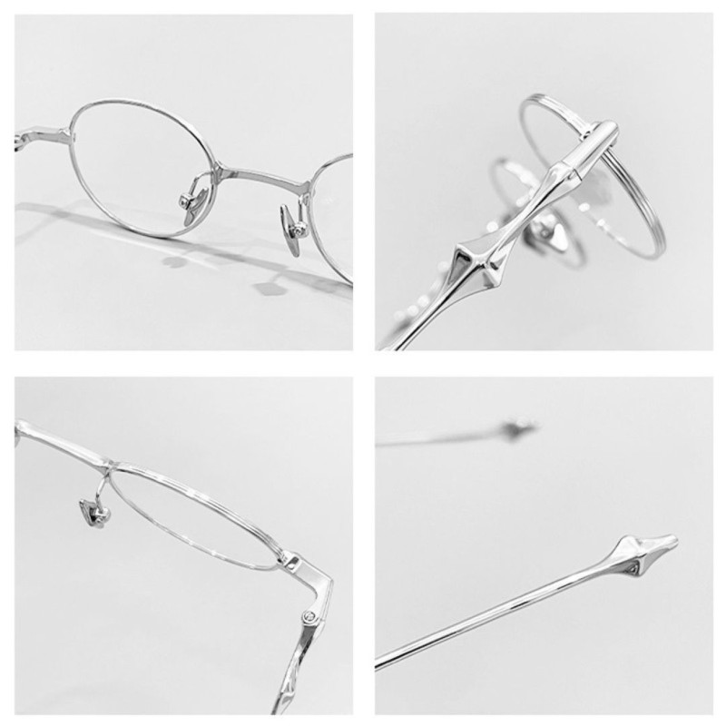 Oval Silver Eyeglasses