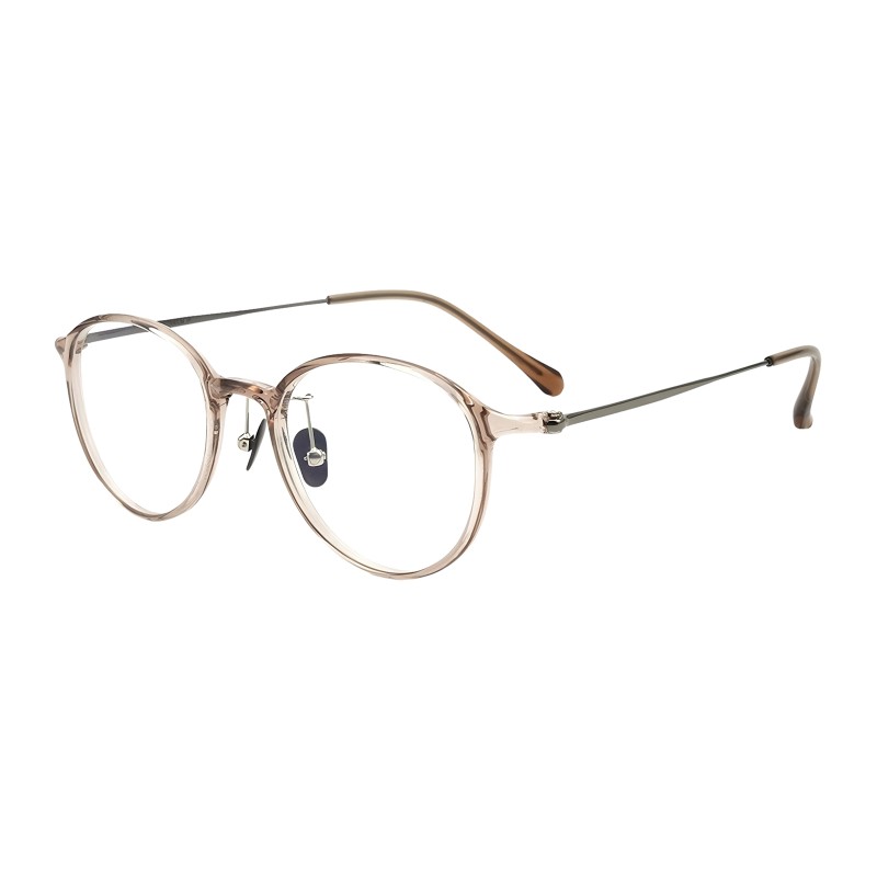 Round Beige Eyeglasses